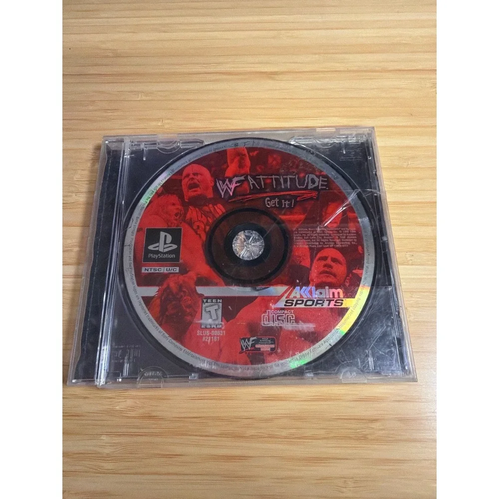 WWF Attitude PS1 PlayStation Game Disc Only Untested Wrestling‎